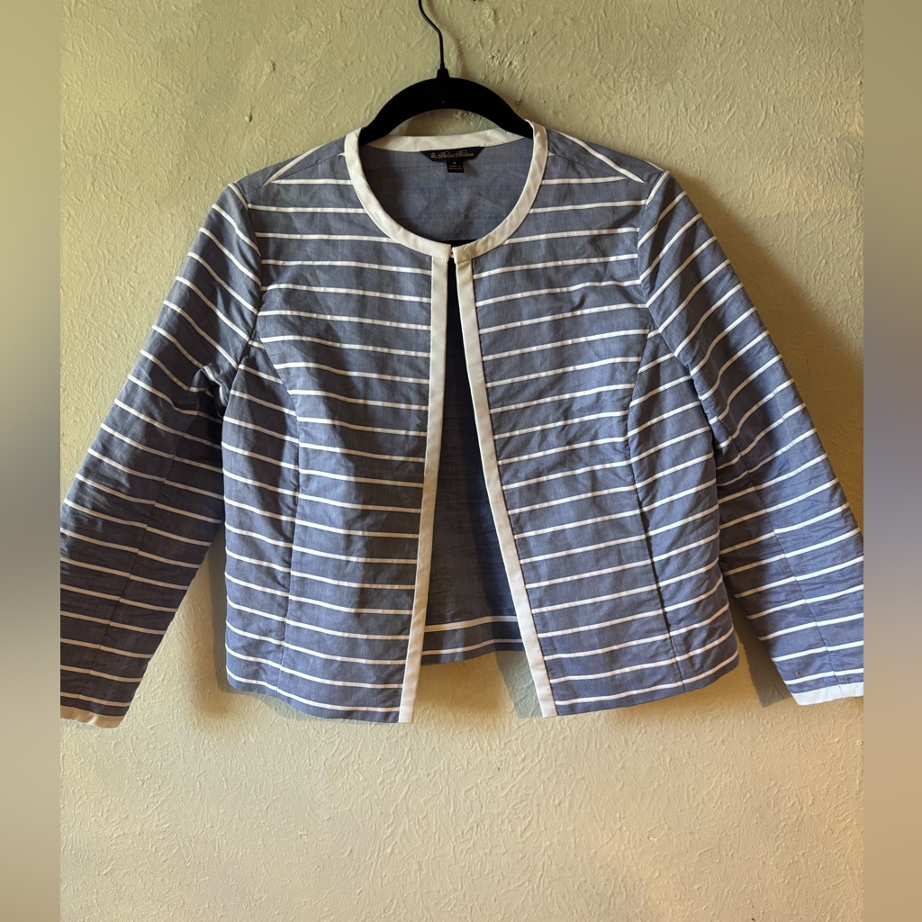 Brooks Brothers Striped Blue And White Women's Jacket
